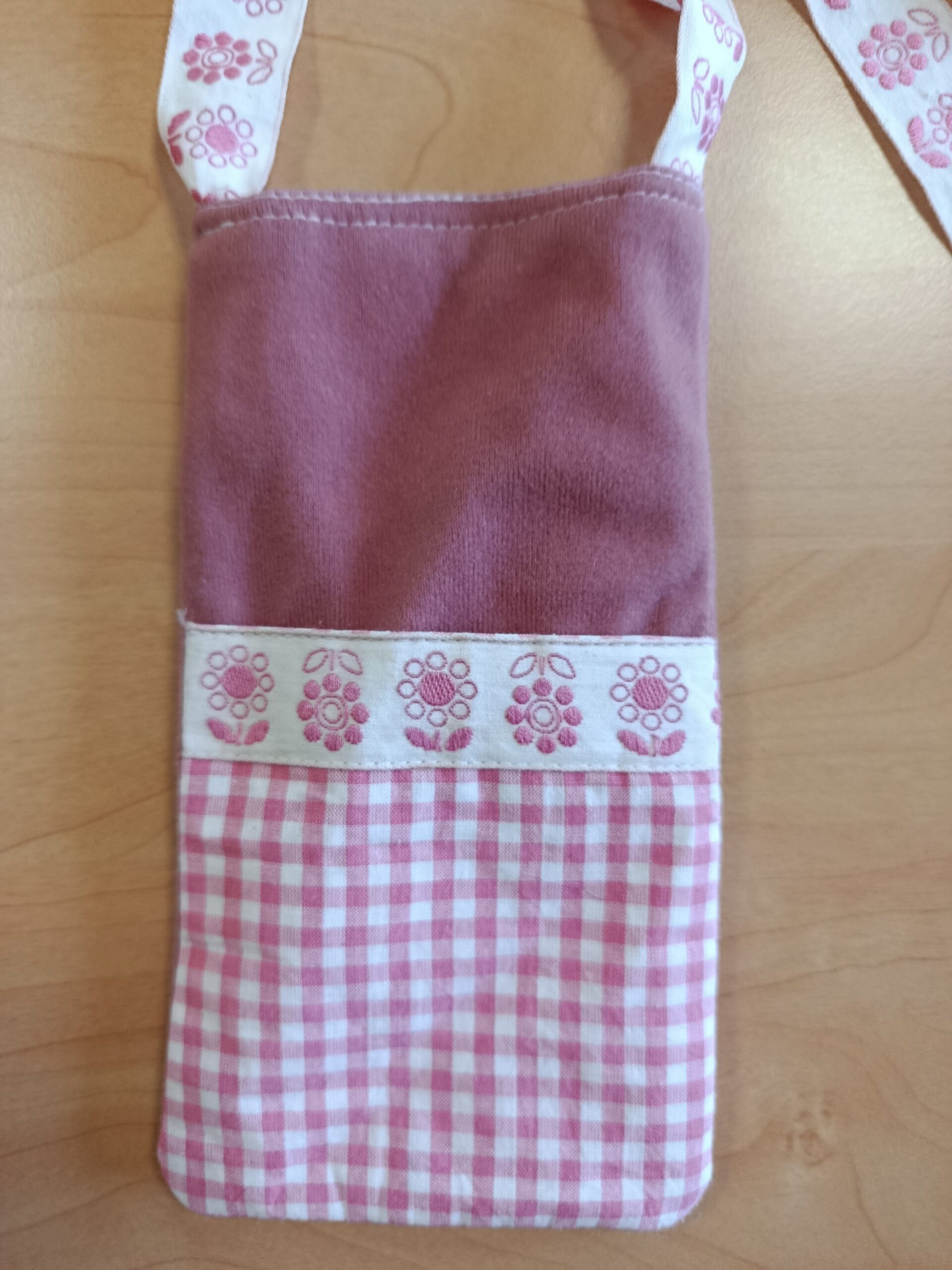 Housse de smartphone prairie : coton vichy et velours – Image 2