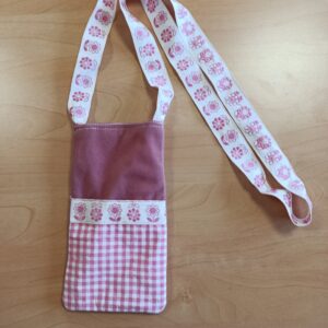 Housse de smartphone prairie : coton vichy et velours